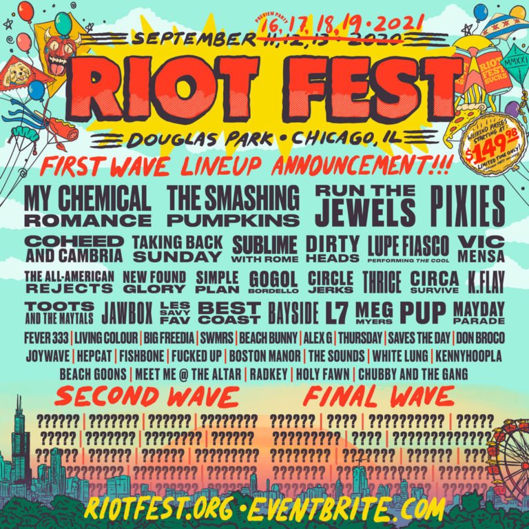 Riot Fest 2021 Lineup Announced My Chemical Romance, Circle Jerks, L7