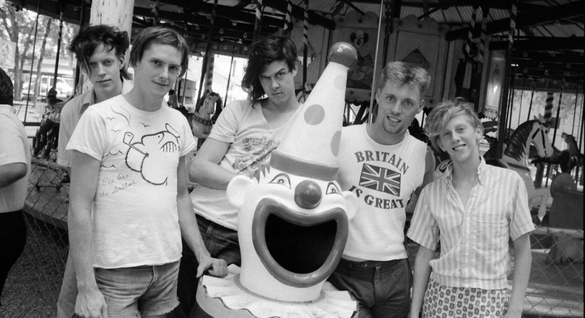 Butthole Surfers with a clown in San Antonio in July 1984 by Pat Blashill