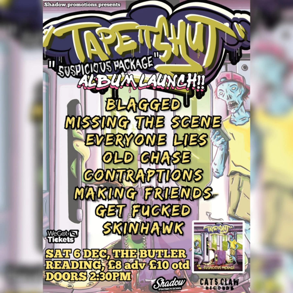 Tape It Shut album launch gig poster