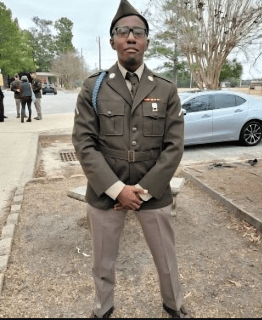 Me graduating from Infantry Training at Fort Benning, winter 2021