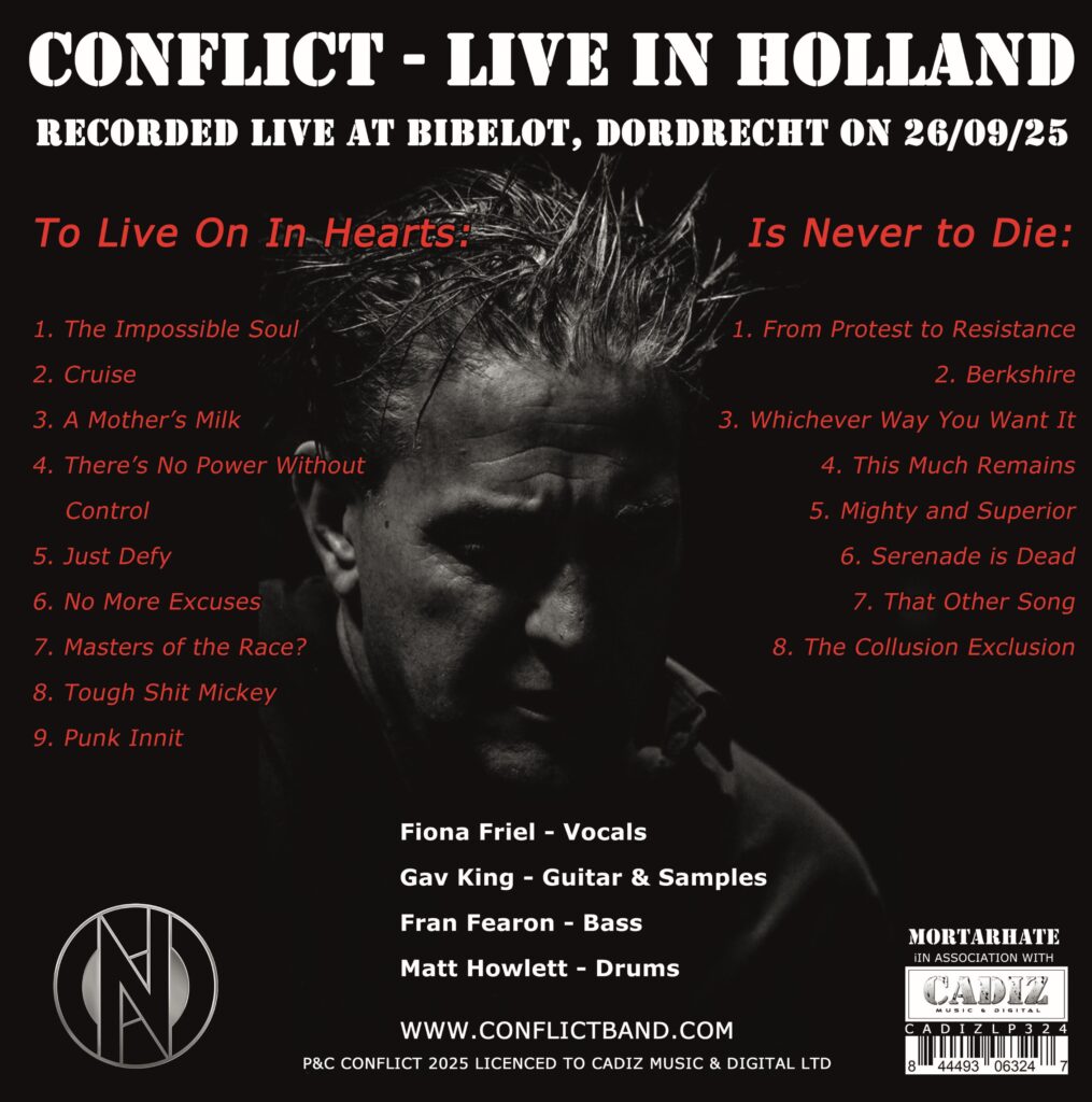 Conflict - 'Live In Holland' album back