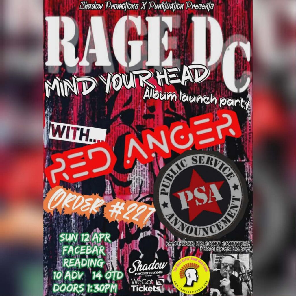Rage DC album launch poster