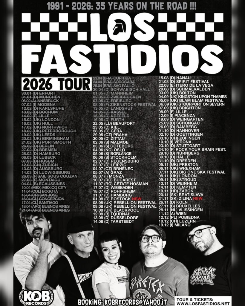 Los Fastidios tour 2026 poster