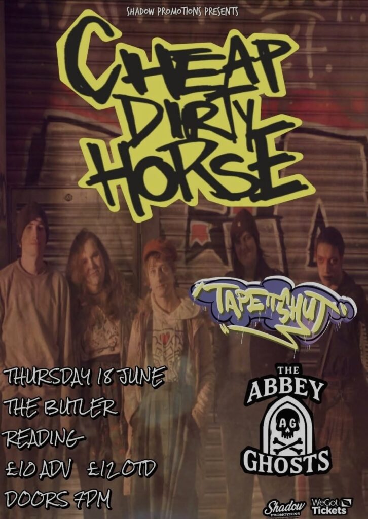 Cheap Dirty Horse Reading gig poster