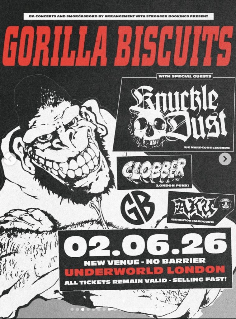 Gorilla Biscuits flyer Jun 2026
