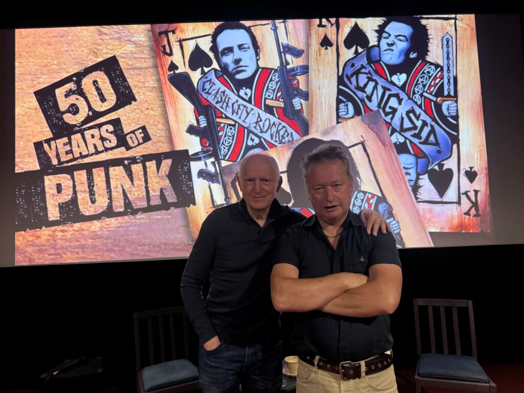 Terry and Mark at '50 Years of Punk' preview screening
