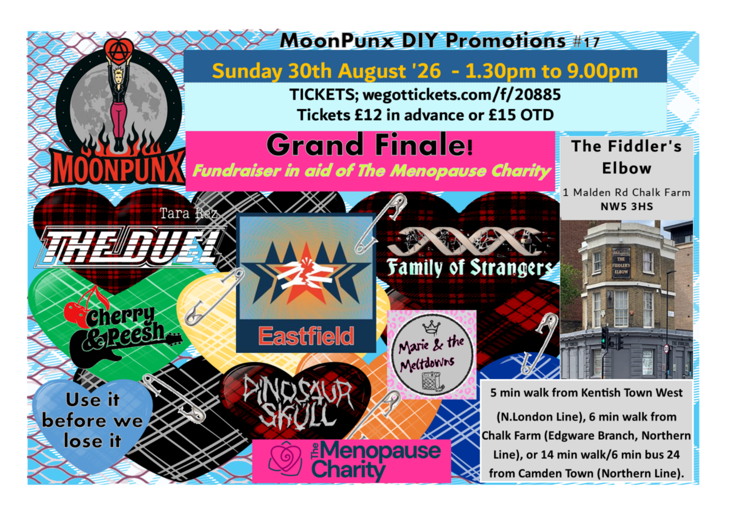 Menopause Charity Punk fundraiser gig poster