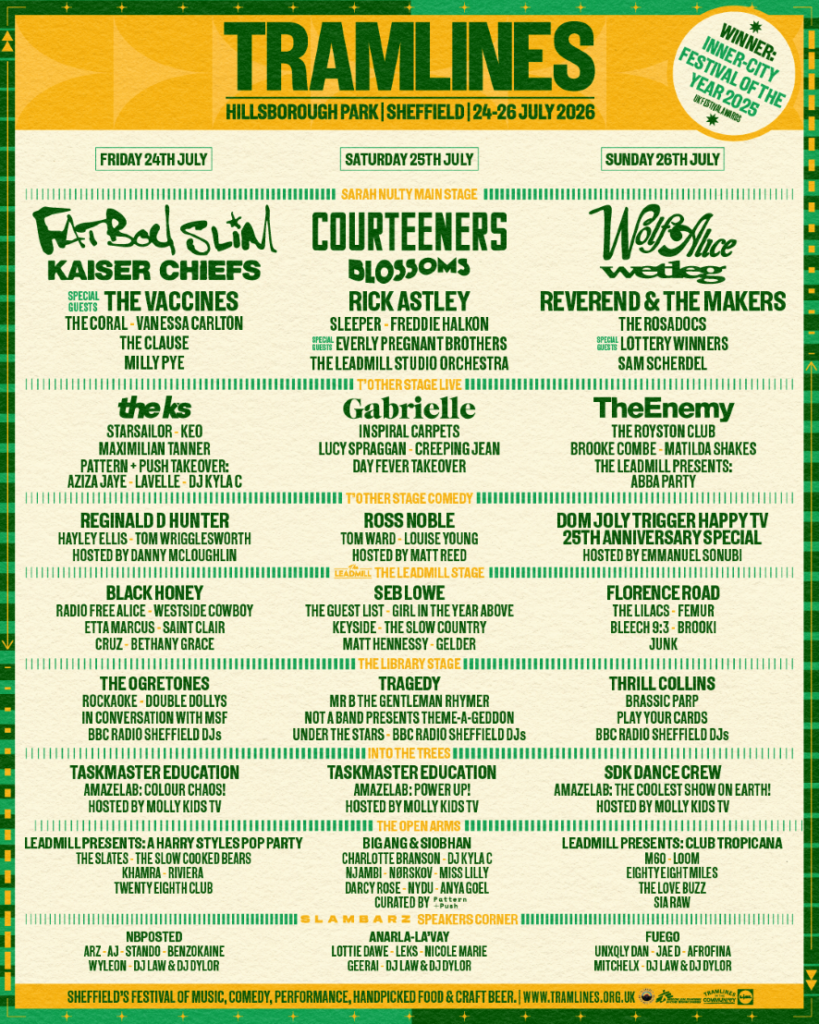 Tramlines 2026 poster