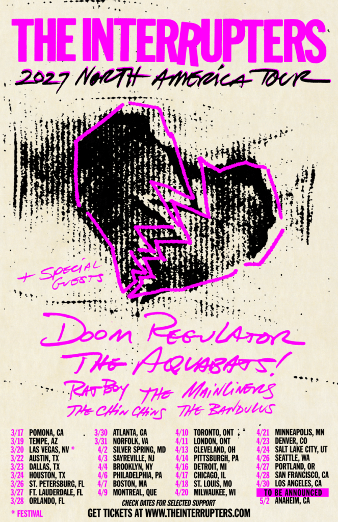 The Interrupters N American 2027 Tour